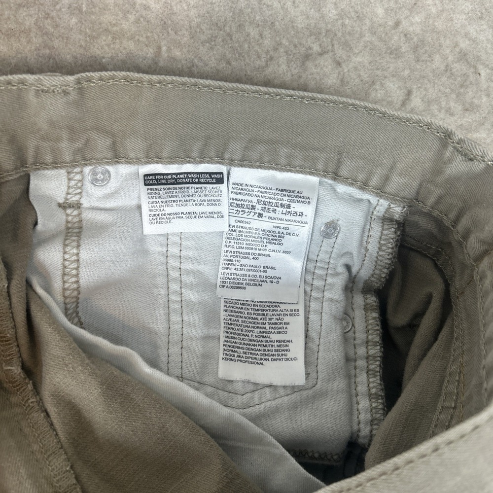 Levis 505 Jeans Mens 31x30 Tan Khaki Denim White Tab Straight Leg Regular Fit - Picture 6 of 10